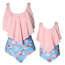 high waist two piece flounce mother daughter swimsuit
