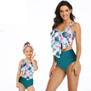 high waist two piece flounce mother daughter swimsuit