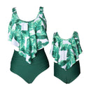 high waist two piece flounce mother daughter swimsuit
