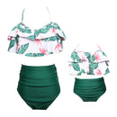 high waist two piece flounce mother daughter swimsuit
