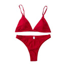 hirigin thong bikini set new women swimwear pure color push up