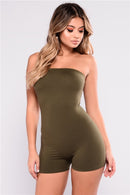 new women tube top jumpsuit short romper playsuit leotard sleeveless