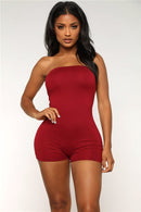 new women tube top jumpsuit short romper playsuit leotard sleeveless