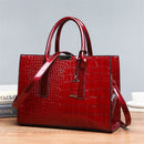 pantent leather women crossbody messenger bags crocodile