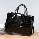 pantent leather women crossbody messenger bags crocodile