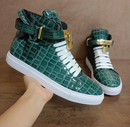 Men Embossed Crocodile High Top Sneakers Lock Lace