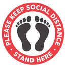 pack of 10. please practice social distancing floor sign.