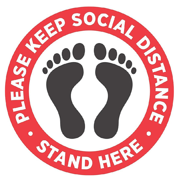 pack of 10. please practice social distancing floor sign.