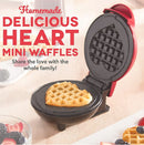 dash paninis, hash browns, & other mini waffle maker, 4 inch, red heart