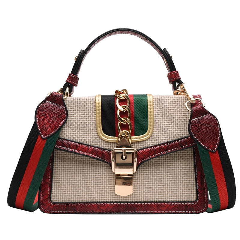 small crocodile print flap bags for women