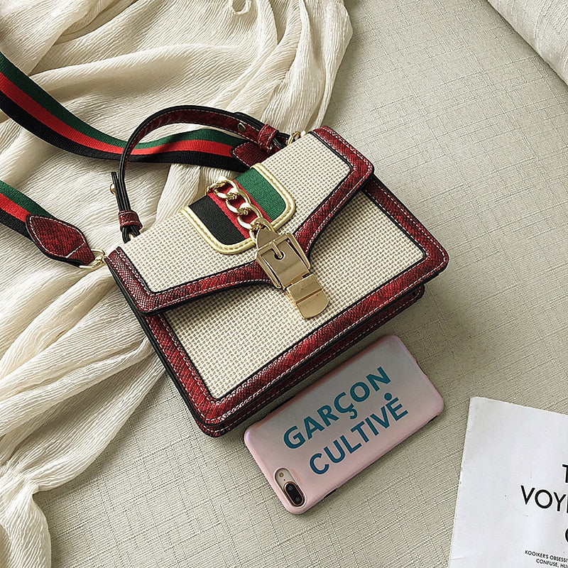 small crocodile print flap bags for women