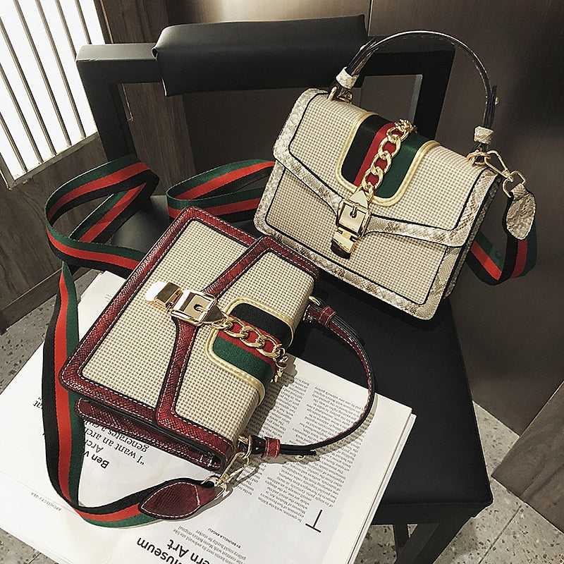 small crocodile print flap bags for women