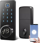 jb smart door lock with biometric fingerprint, smartphone and digital code.