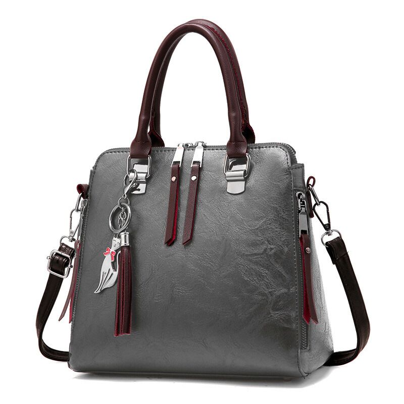 crossbody for woman fashion design purses totes soft pu leather style 2 gray / 24x23x13cm