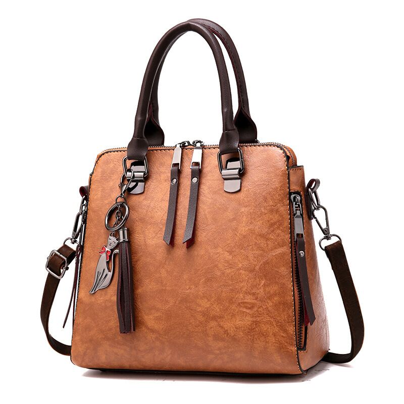 crossbody for woman fashion design purses totes soft pu leather type 2 yellow brown / 24x23x13cm