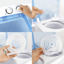 2IN1 Portable Washing Machine 17.6lbs Mini Twin Tub Compact Laundry Washer