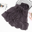 women plain bubble chiffon scarf hijab wrap printe solid color