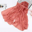 women plain bubble chiffon scarf hijab wrap printe solid color