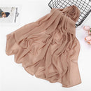 women plain bubble chiffon scarf hijab wrap printe solid color