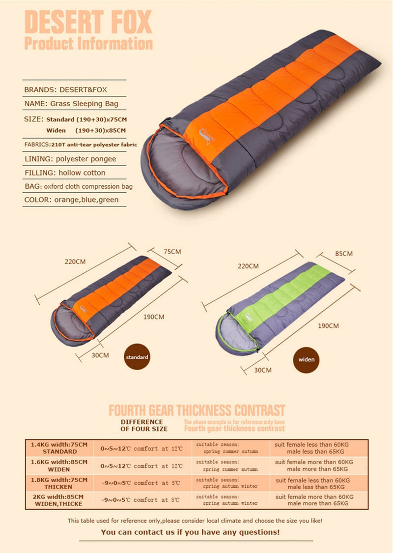 wüste & fox camping schlafsack, leichte 4 saison warme und kalte umschlag