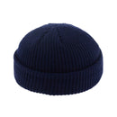 unisex beanies casual short thread hip hop hat adult navy blue / free