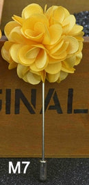 handmade men's brooches floral lapel pin for men suit long neddle m7