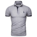 men's polo giraffe embroidery short sleeve casual cotton