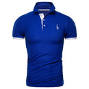 men's polo giraffe embroidery short sleeve casual cotton