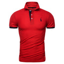men's polo giraffe embroidery short sleeve casual cotton