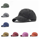 washed cotton pure color light board men's cap