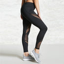 black patchwork mesh leggings women's jeggings legins women leggins