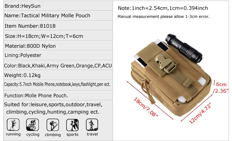 ikescargot tactique poche molle chasse sacs ceinture taille sac militaire