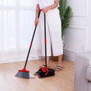 broom and dustpan set upright standing dust pan