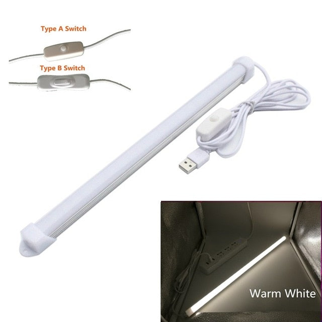 usb led tube light 5v 2835 smd led lamp 32cm 52cm rigid strip light bulb bar reading book desk lamp night light ultrathin closet