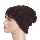 winter warm men star skull chunky hat women knit beanie reversible baggy snow cap male oversize cap warm causal accessories coffee / one size