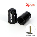2pcs aluminum bicycle tire valve cap accessories blakc for schrader