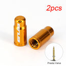 2pcs aluminum bicycle tire valve cap accessories golden for presta
