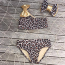 hot kids baby girls 3pcs swimwear leopard
