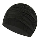 swimming hat women girls long hair bathing cap swimming cap pleated black
