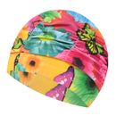 swimming hat women girls long hair bathing cap swimming cap pleated flower 1