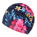 swimming hat women girls long hair bathing cap swimming cap pleated flower 2