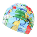 swimming hat women girls long hair bathing cap swimming cap pleated flower 3