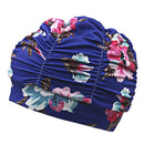 swimming hat women girls long hair bathing cap swimming cap pleated flower 6