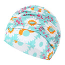 swimming hat women girls long hair bathing cap swimming cap pleated flower 9