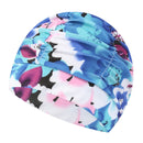 swimming hat women girls long hair bathing cap swimming cap pleated flower 11