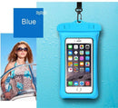 swimming bag waterproof mobile phone pouch case blue color