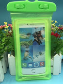 swimming bag waterproof mobile phone pouch case green color