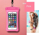 swimming bag waterproof mobile phone pouch case pink color
