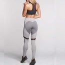 normov heart-shaped splice leggings woman casual mesh