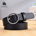 women belt genuine leather new punk style fashion yq01 black silver / 105cm